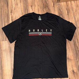 Hurley Black Tee with Red and White Accents